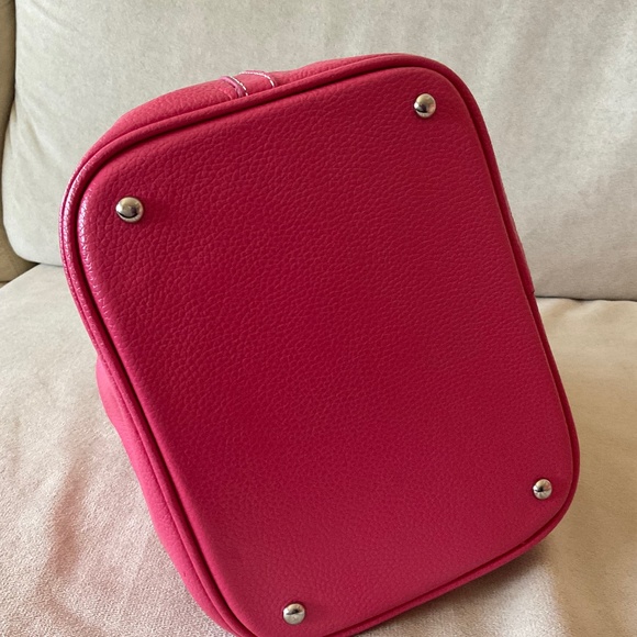 Unbrand leather bucket pink dual handle bag - Picture 6 of 8